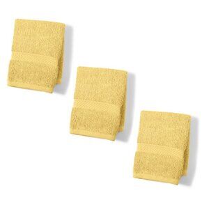 3 new LEMON CITRUS Charter Club Elite 100% Hygro Cotton 13x13 inch WASHCLOTHS